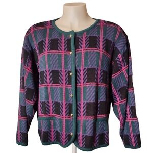 Just for Women Knit Sweater 3X Adult Shirt Long Sleeve Gold Buttons